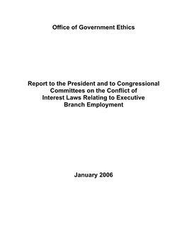 Report on Criminal Conflict of Interest Laws