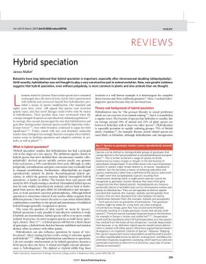 Hybrid Speciation
