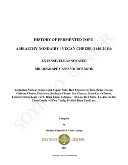 History of Fermented Tofu 1