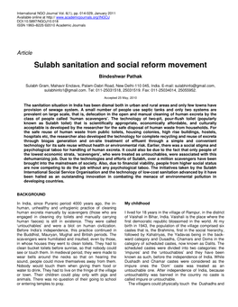 Sulabh Sanitation and Social Reform Movement