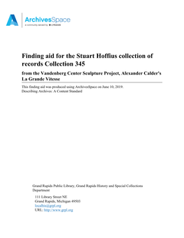 Finding Aid for the Stuart Hoffius Collection of Records Collection
