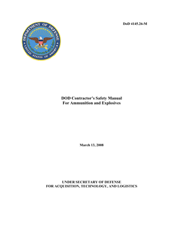 DOD Contractor's Safety Manual for Ammunition and Explosives