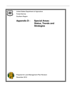Appendix D - Special Areas: Status, Trends and Strategies