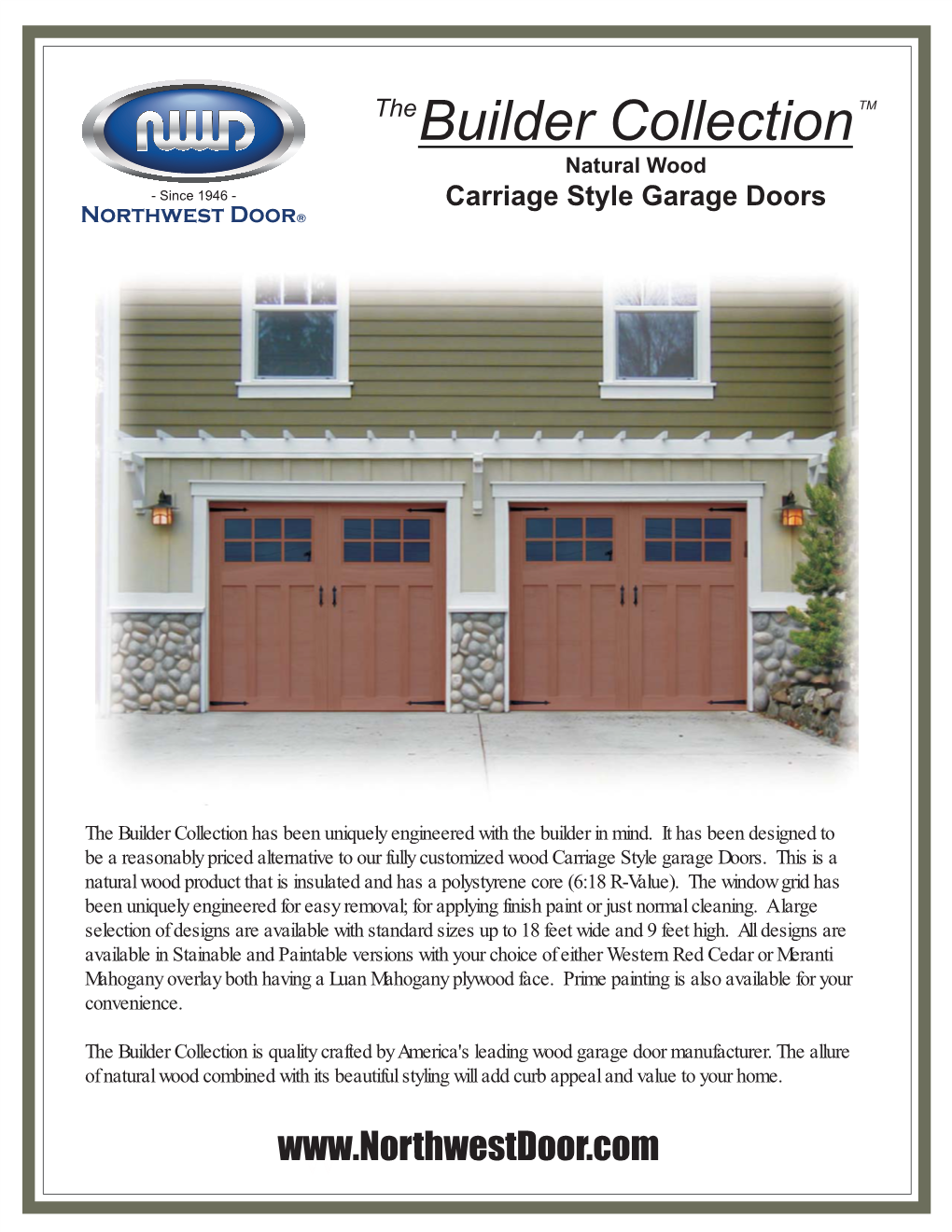 Thebuilder Collectiontm Carriage Style Garage Doors