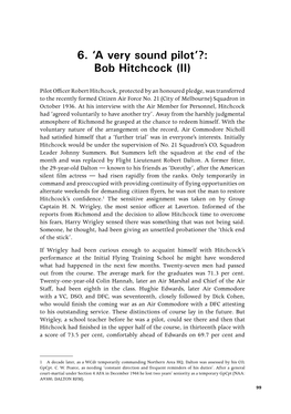 'A Very Sound Pilot'?: Bob Hitchcock