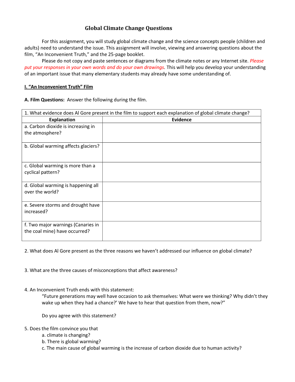 Climate Change Assignment