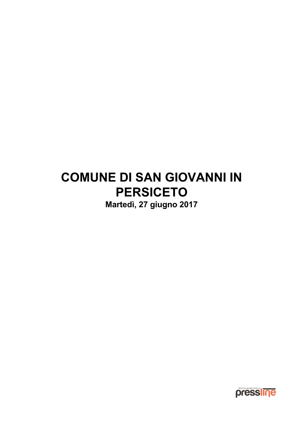 Rassegna Stampa Del 27 Giugno 2017