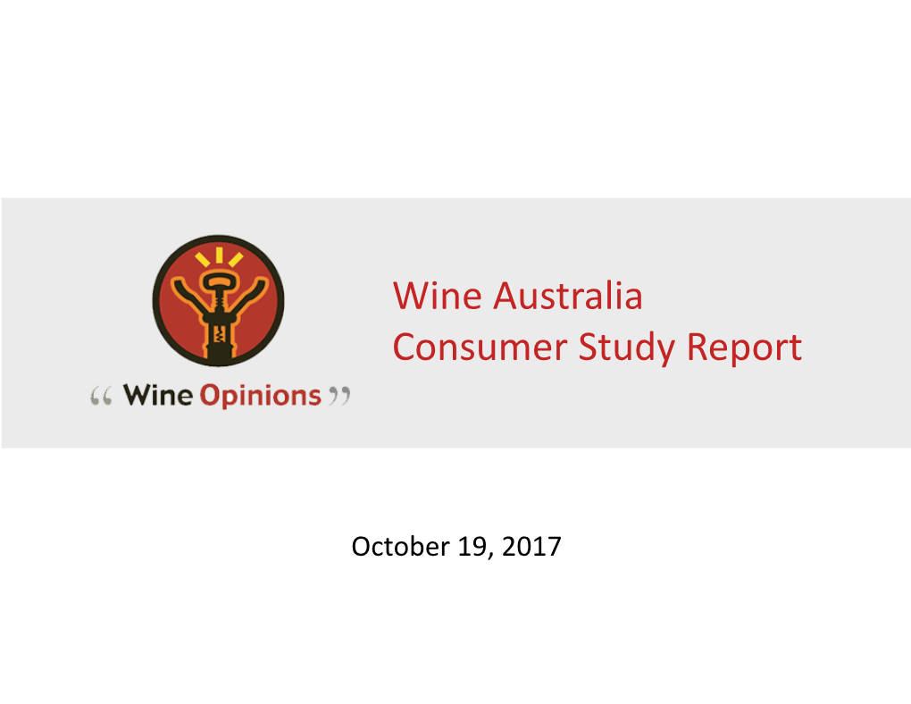 Wine Australia Consumer Study Report 2017