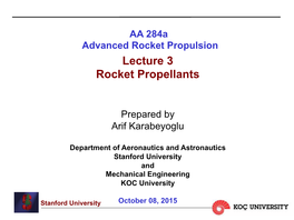 Lecture 3 Rocket Propellants