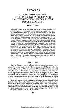 Interpreting Access and Authorization in Computer Misuse Statutes