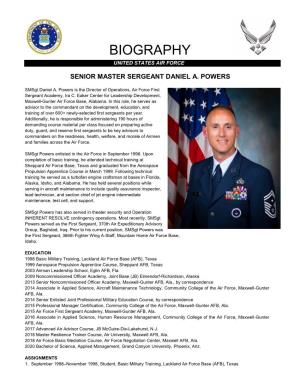 Biography United States Air Force