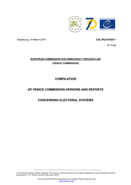 Compilation of Venice Commission Opinions And