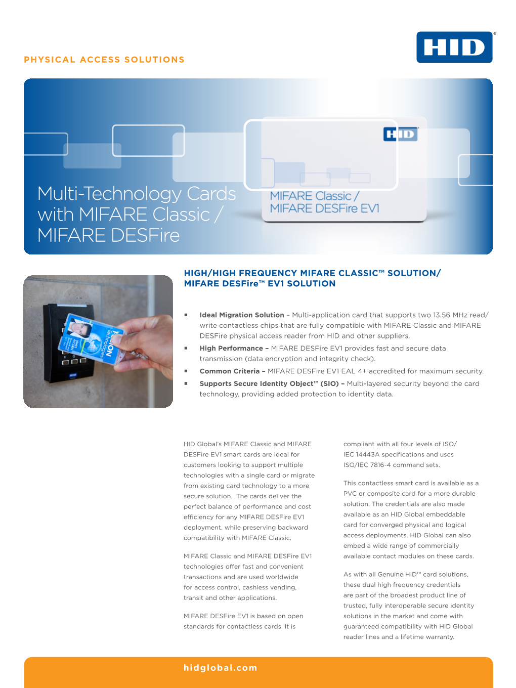 Multi-Technology Cards with MIFARE Classic / MIFARE Desfire