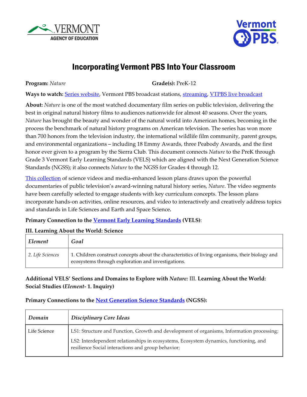 Incorporating Nature Into Your Classroom Page 2 of 2 (Revised: September 16, 2020)