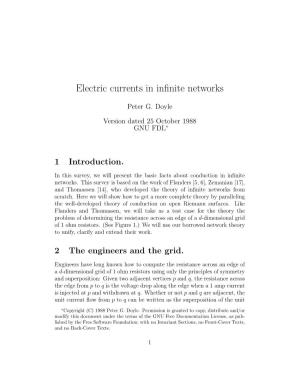 Electric Currents in Infinite Networks