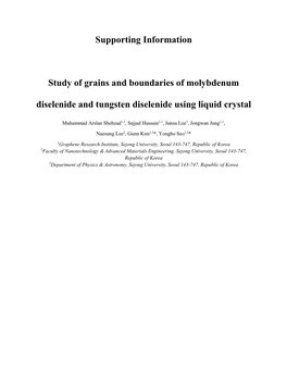 Supporting Information Study of Grains and Boundaries of Molybdenum