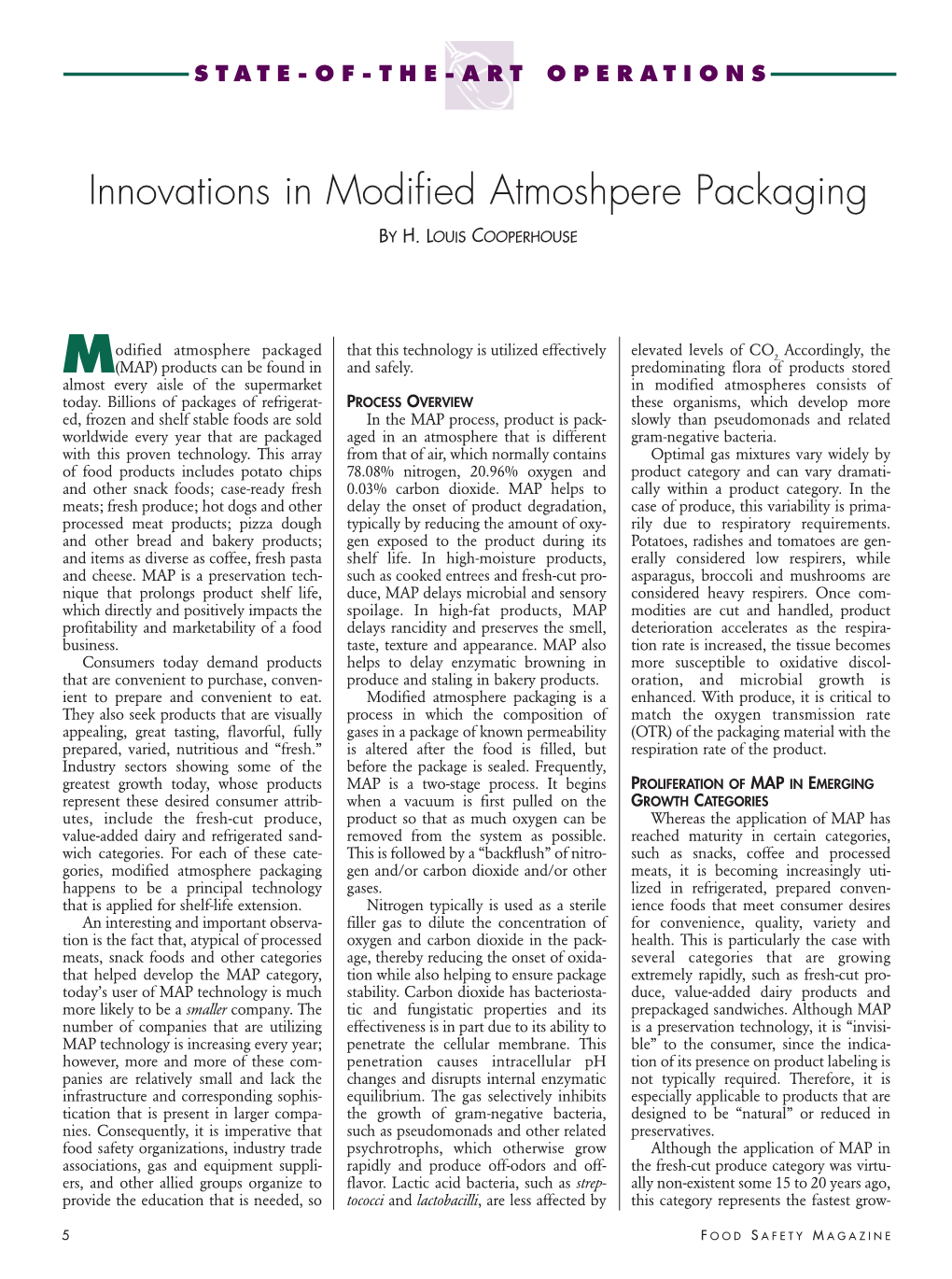 Innovations in Modified Atmosphere Packaging