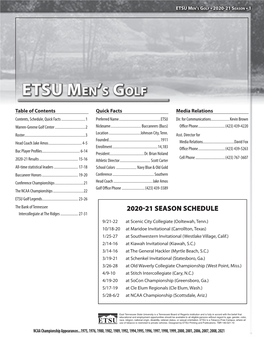 ETSU Men's Golf • 2020-21 Season • 1