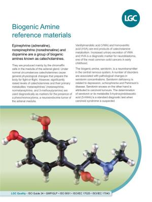 Biogenic Amine Reference Materials