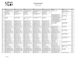 LAFF Program Schedule Listings in Eastern Time