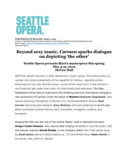 Beyond Sexy Music, Carmen Sparks Dialogue on Depicting ‘The Other’