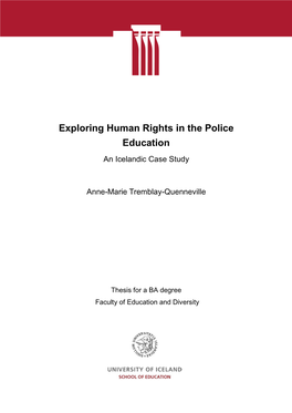 Exploring Human Rights in the Police Education an Icelandic Case Study