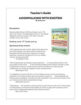 Teacher's Guide MOONWALKING with EINSTEIN