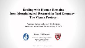 Dealing with Human Remains from Morphological Research in Nazi Germany – the Vienna Protocol