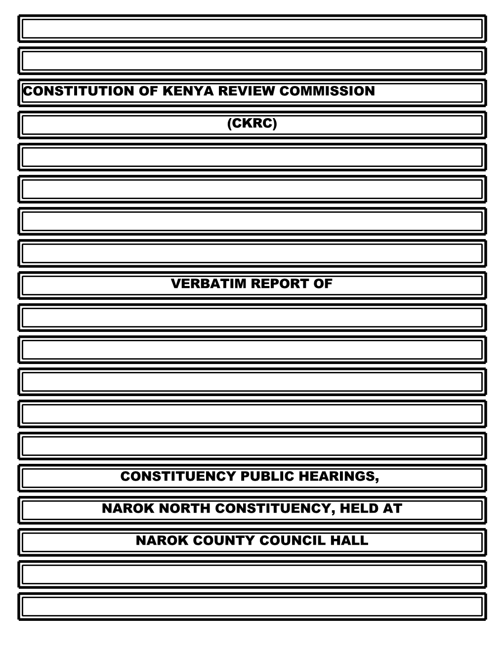 Constitution of Kenya Review Commission (Ckrc)