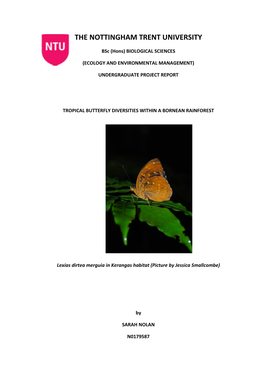 Variations in Butterfly Diversity in Relation to Habitat Type And