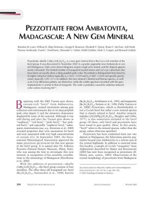 Pezzottaite from Ambatovita, Madagascar: a New Gem Mineral
