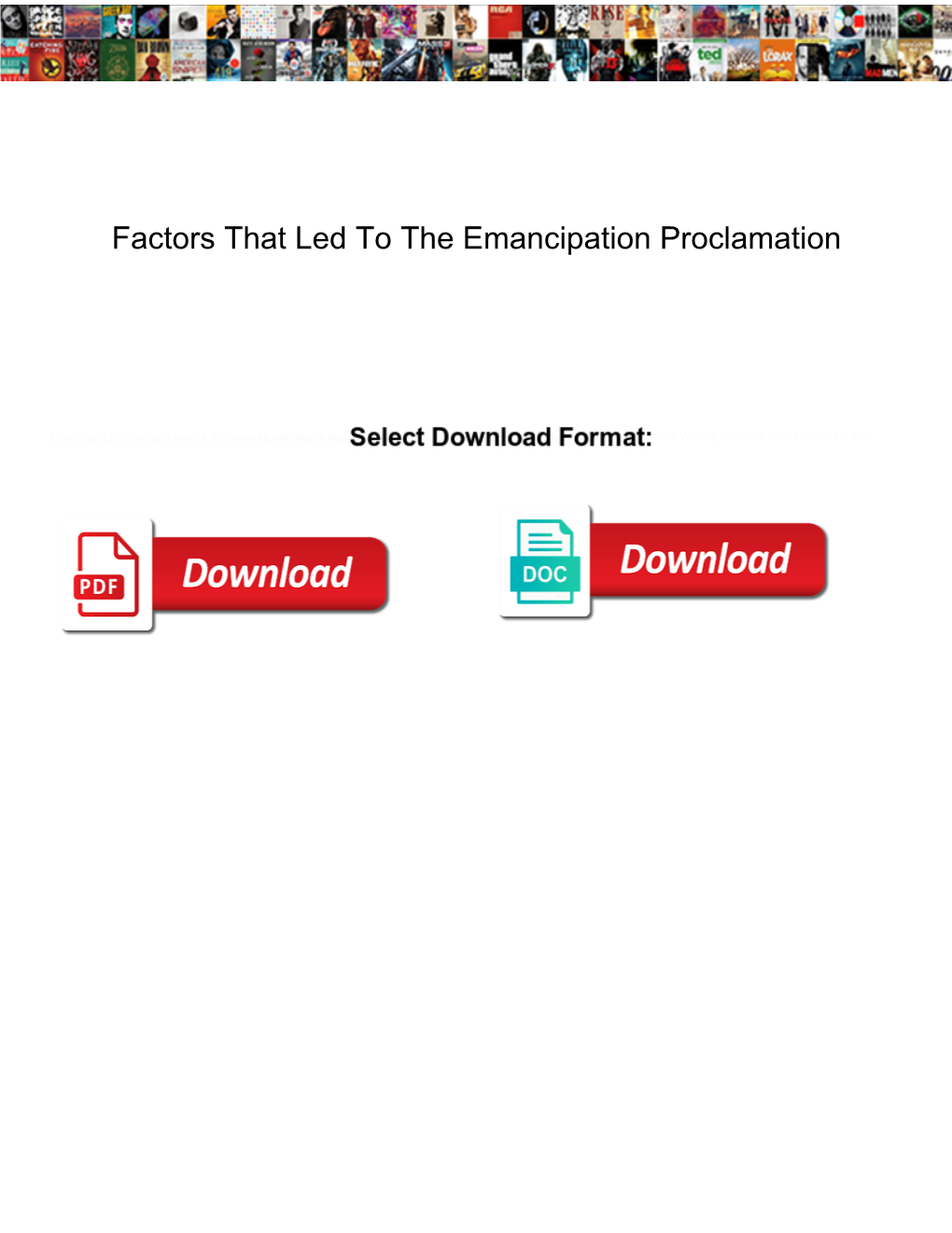 Factors That Led to the Emancipation Proclamation