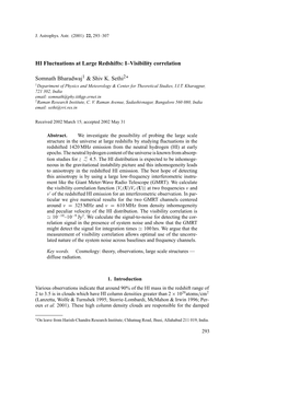 I–Visibility Correlation Somnath Bharadwaj & Shiv K. Sethi