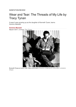 Wear and Tear: the Threads of My Life by Tracy Tynan