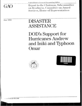 DOD's Support for Hurricanes Andrew and Iniki and Typhoon Omar