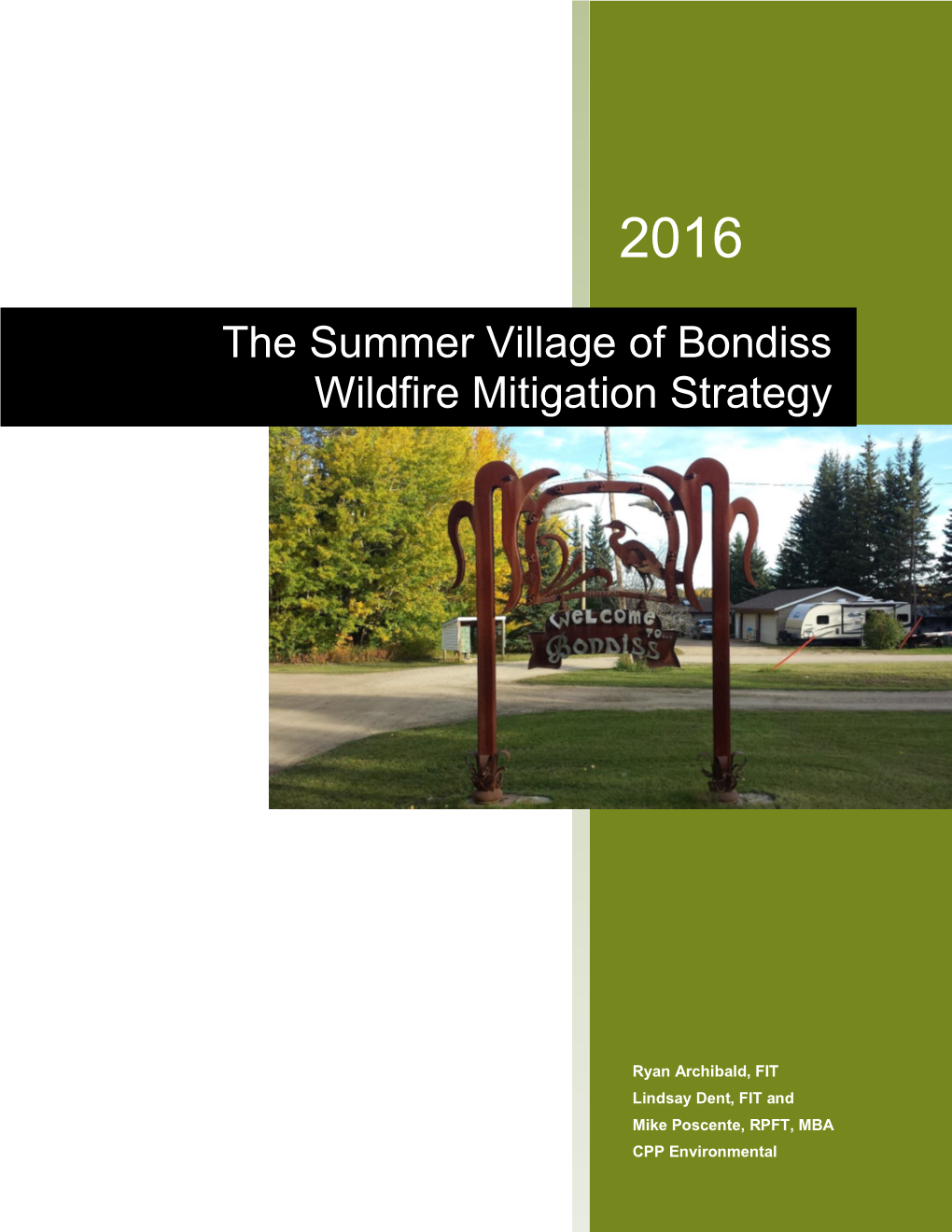 The Summer Village of Bondiss Wildfire Mitigation Strategy