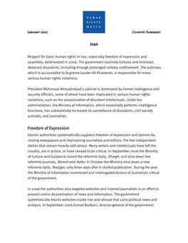 Freedom of Expression and Assembly, Deteriorated in 2006