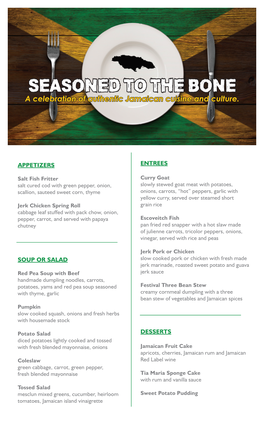 Seasoned to the Bone a Celebration of Authentic Jamaican Cuisine and Culture