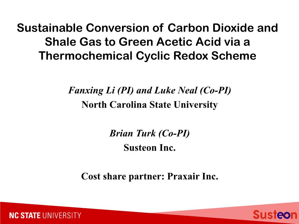 Sustainable Conversion of Carbon Dioxide and Shale Gas to Green Acetic Acid Via a Thermochemical Cyclic Redox Scheme