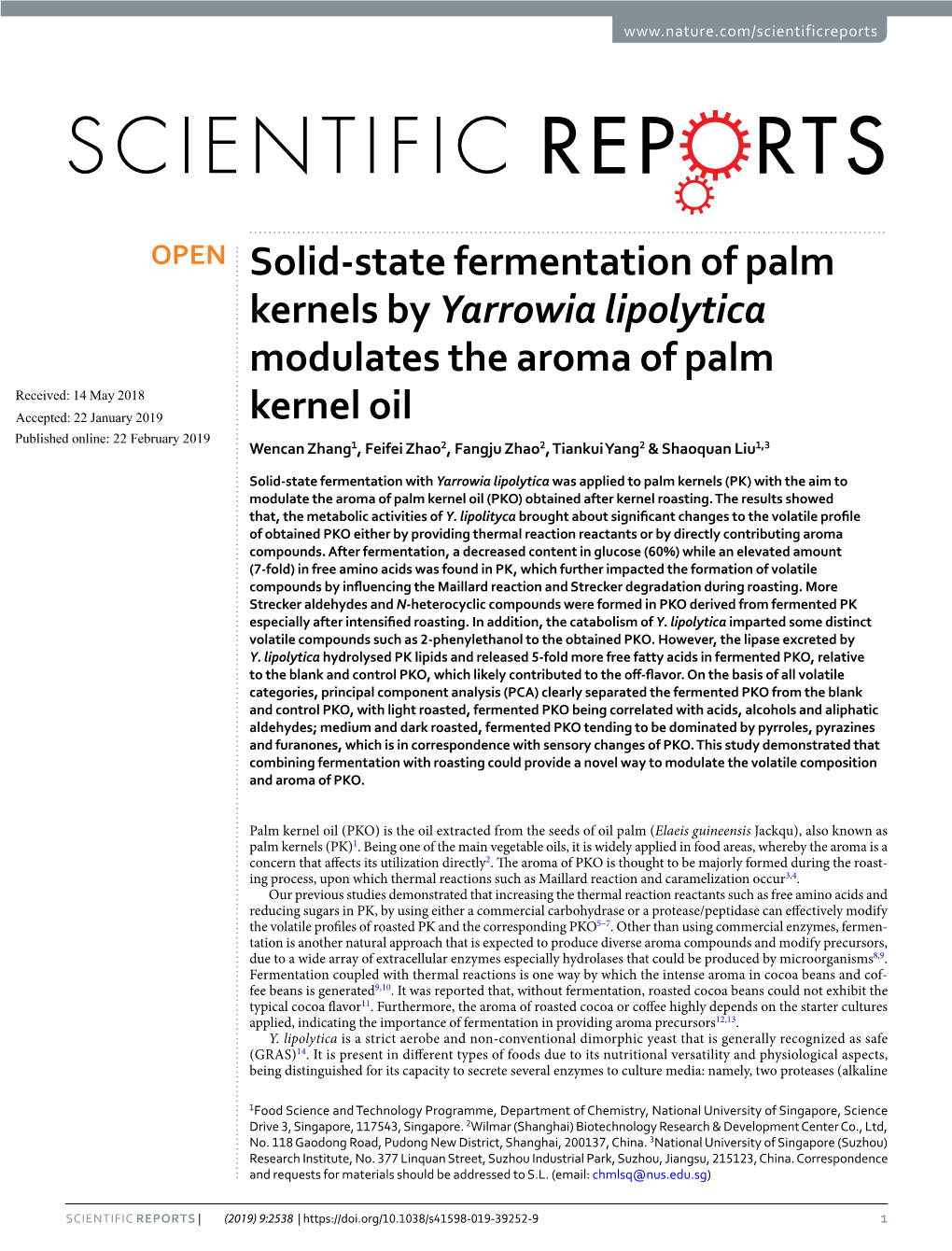 Solid-State Fermentation of Palm Kernels by Yarrowia Lipolytica Modulates the Aroma of Palm Kernel