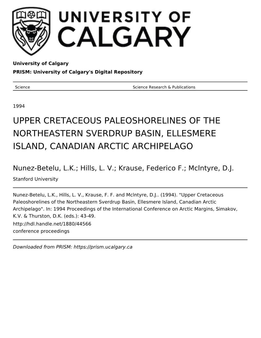 Upper Cretaceous Paleoshorelines of the Northeastern Sverdrup Basin, Ellesmere Island, Canadian Arctic Archipelago