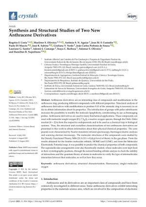 Synthesis and Structural Studies of Two New Anthracene Derivatives