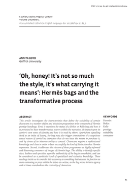 Hermès Bags and the Transformative Process