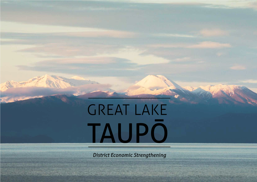 GREAT LAKE TAUPŌ District Economic Strengthening
