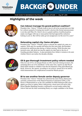 Highlights of the Week