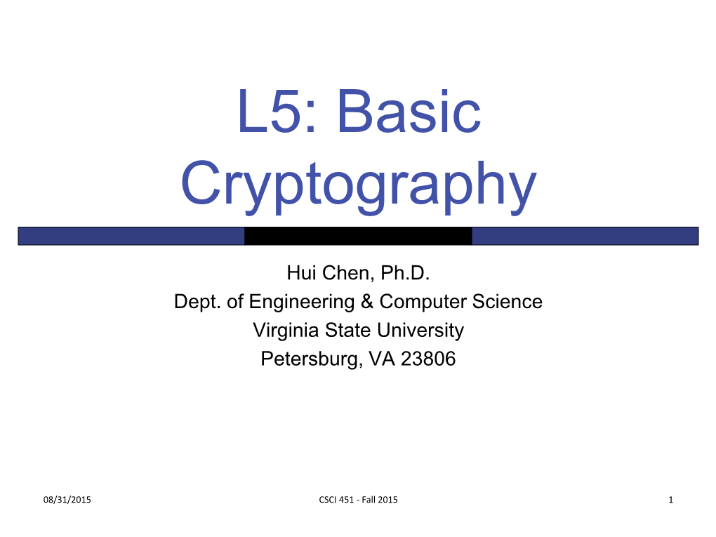 Basic Cryptography
