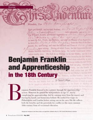 Benjamin Franklin and Apprenticeship in the 18Th Century by Susan E