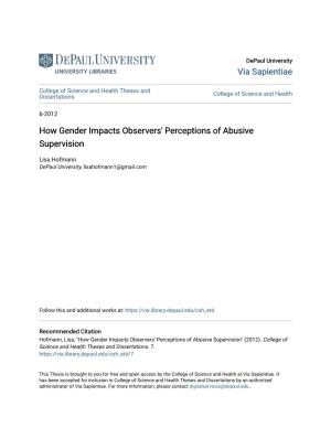 How Gender Impacts Observers' Perceptions of Abusive Supervision