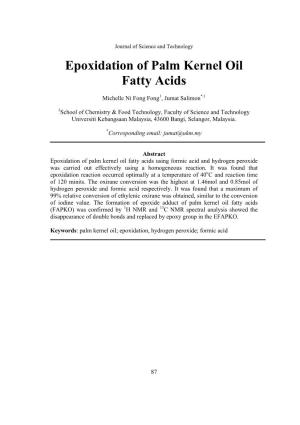 Epoxidation of Palm Kernel Oil Fatty Acids