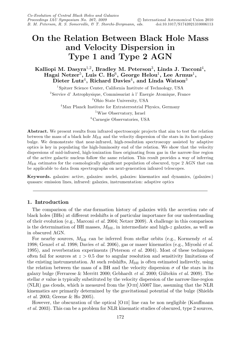 On the Relation Between Black Hole Mass and Velocity Dispersion in Type 1 and Type 2 AGN
